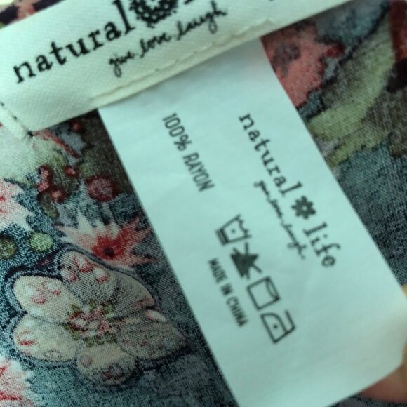 Natural Life Sanibel kaftan cover-up L Large floral relaxed dress kimono - Picture 8 of 9